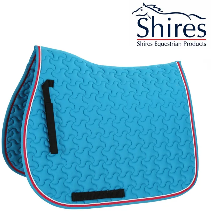 Shires ARMA Deluxe Saddlecloth - Bright Blue/Pink 
